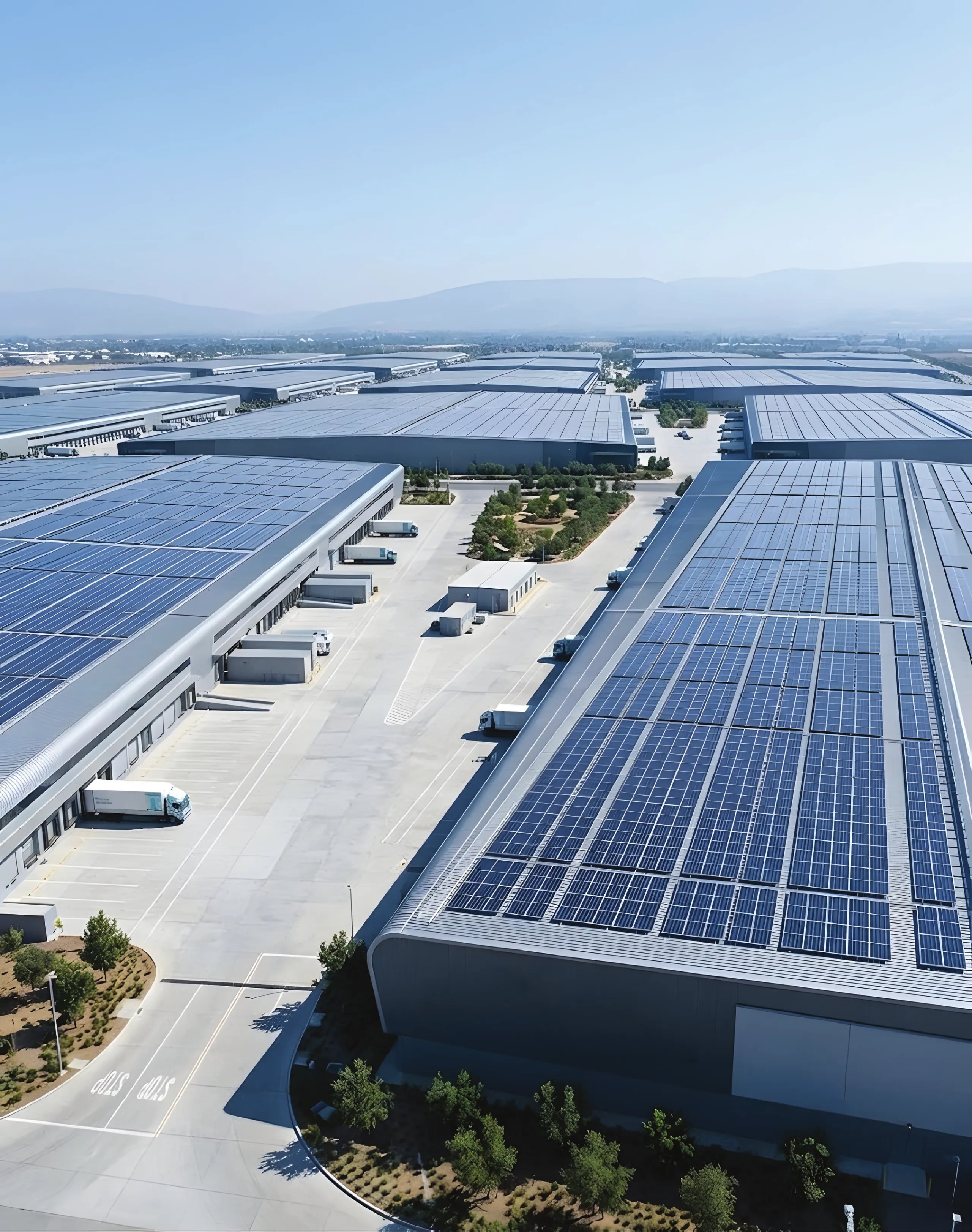 NAVIX warehouse complex with rooftop solar panels